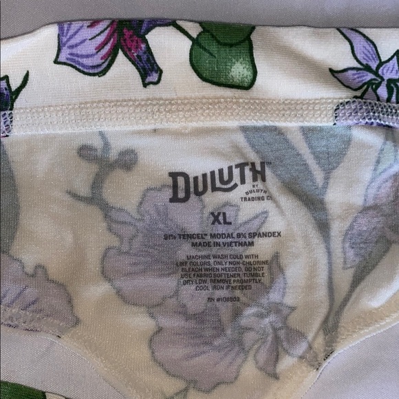Duluth Trading Co Floral Print Panties - Cream and Purple - Picture 3 of 5
